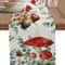 Eucalyptus Mushroom Linen Table Runner for Rustic Boho Decor