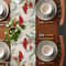 Eucalyptus Mushroom Linen Table Runner for Rustic Boho Decor