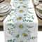 Eucalyptus Table Runner With Daisy Floral Farmhouse Linen Look 0