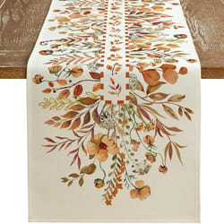autumn wildflower linen thanksgiving table runner for fall dining decor