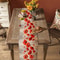 Red Poppy Linen Table Runner for Farmhouse Floral Table Decor