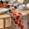 Red Poppy Linen Table Runner for Farmhouse Floral Table Decor