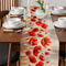 Red Poppy Linen Table Runner for Farmhouse Floral Table Decor