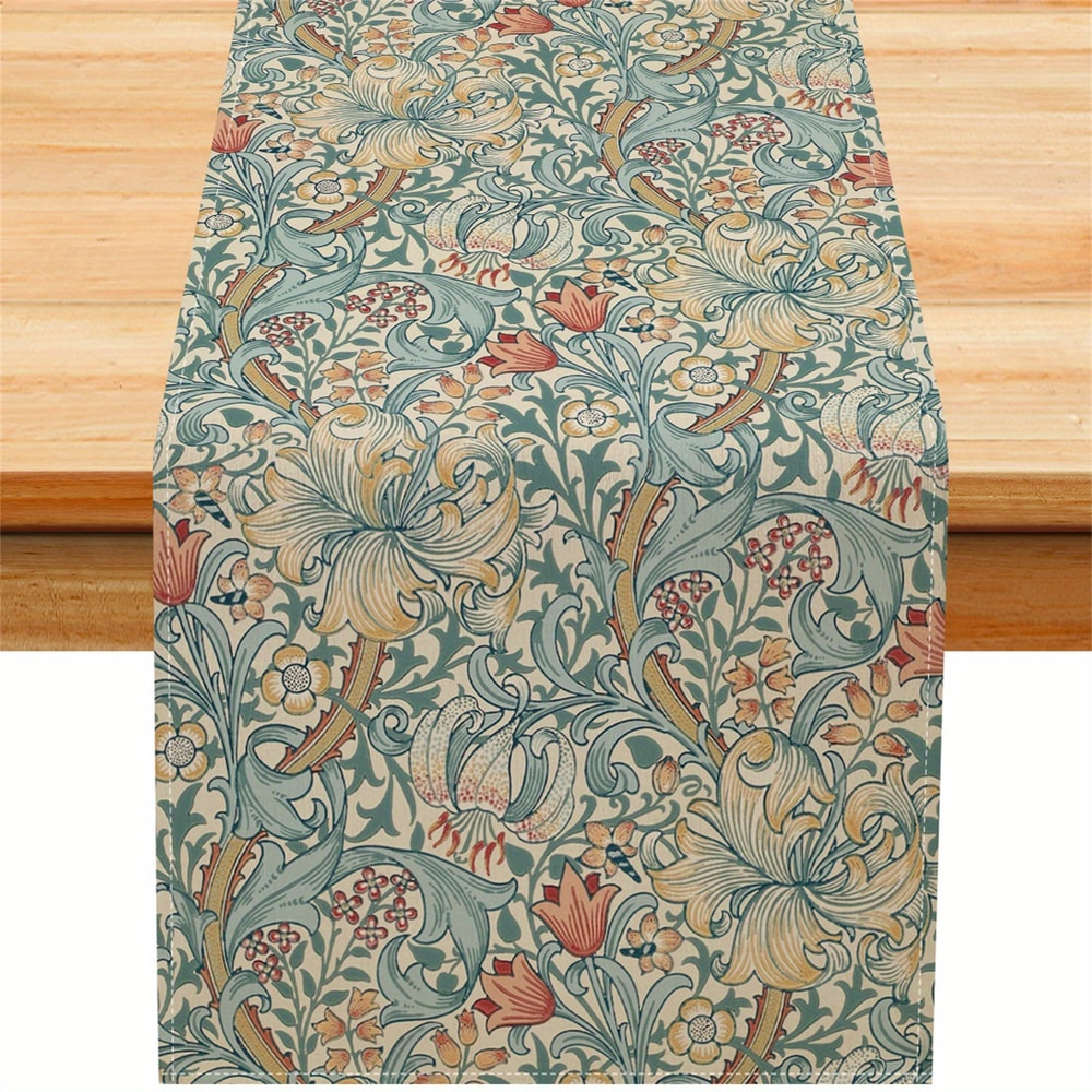 Elegant Floral Table Runner For Dining Room And Kitchen Table Decor 0