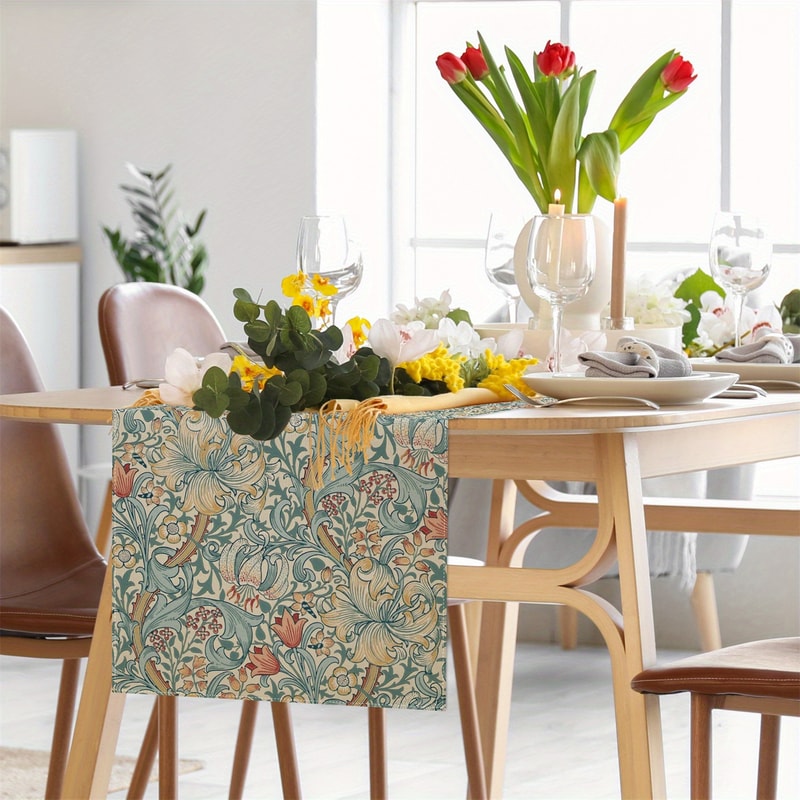 Elegant Floral Table Runner For Dining Room And Kitchen Table Decor 3