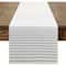 Light Gray White Striped Linen Table Runner For Modern Dining Decor 0