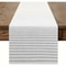 Light Gray White Striped Linen Table Runner For Modern Dining Decor 0