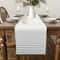 Light Gray White Striped Linen Table Runner For Modern Dining Decor 2
