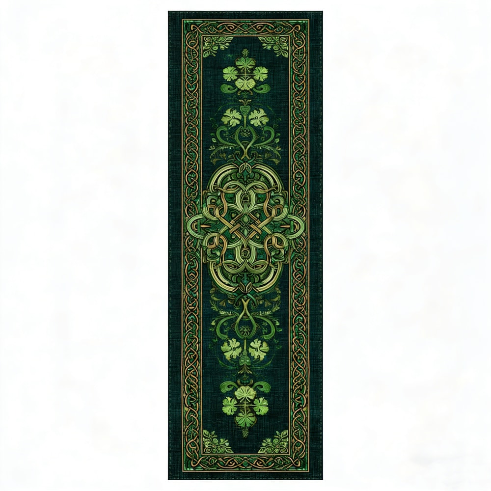 Irish Celtic Knot Clover Table Runner for St Patricks Day Decor