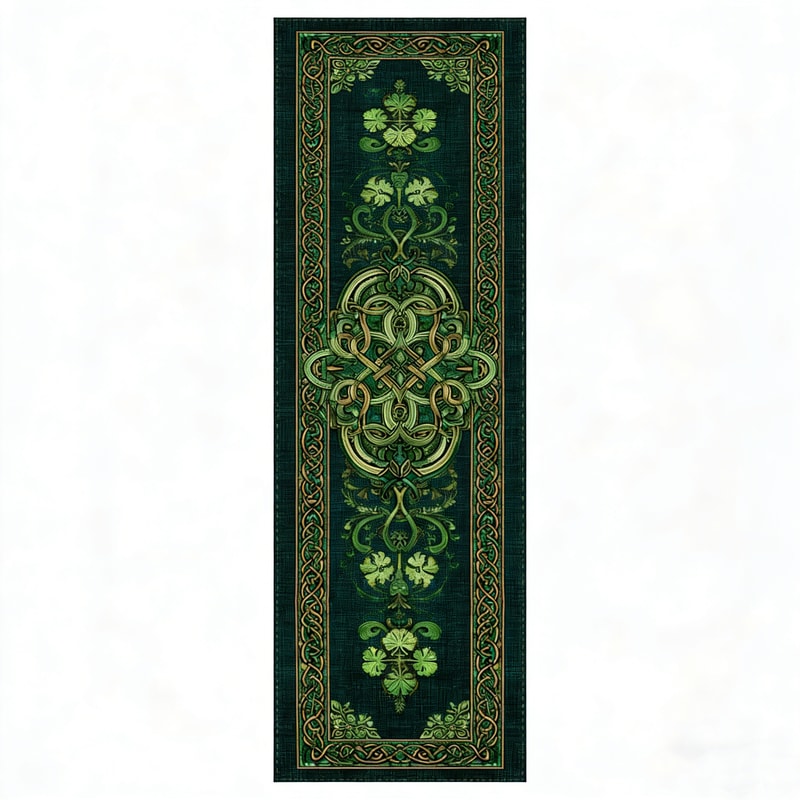 Irish Celtic Knot Clover Table Runner for St Patricks Day Decor