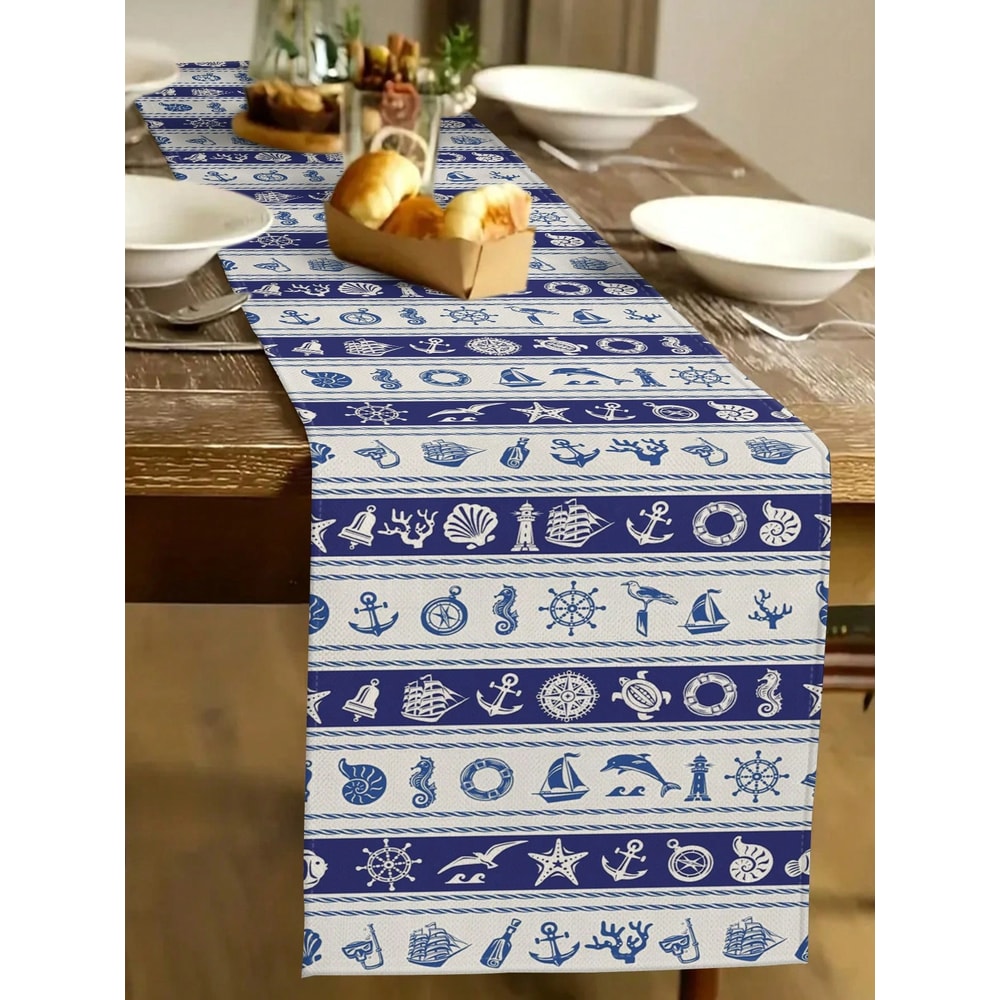 Coastal Fish Table Runner For Nautical Beach Dining Decor 4