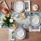 Blue Hydrangea Eucalyptus Linen Table Runner For Farmhouse Dining And Wedding Decor 2