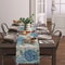 Blue Hydrangea Eucalyptus Linen Table Runner For Farmhouse Dining And Wedding Decor 3