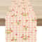 Pink Plaid Strawberry Linen Table Runner For Sweet Kitchen And Dining Decor 0