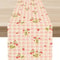 Pink Plaid Strawberry Linen Table Runner For Sweet Kitchen And Dining Decor 0