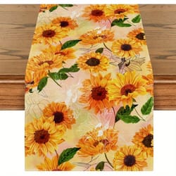 sunflower yellow floral table runner for dining & home decor