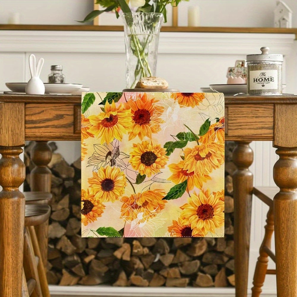 Sunflower Yellow Floral Table Runner For Dining Home Decor 3