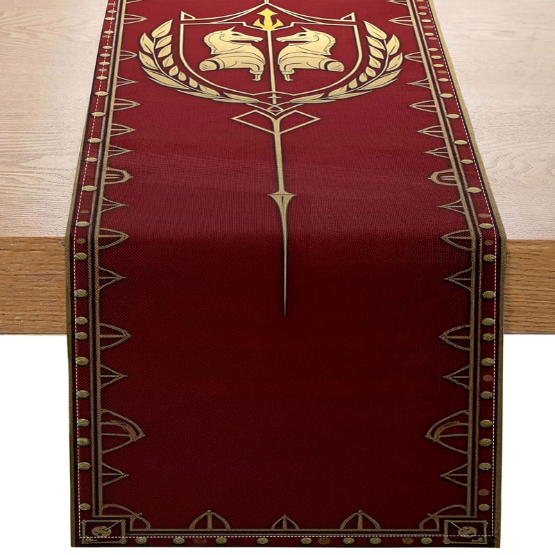 Vintage Heraldic Banner Table Flag Medieval Flag Decor For European Knight Theme Events 0