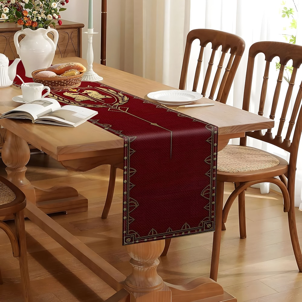 Vintage Heraldic Banner Table Flag Medieval Flag Decor For European Knight Theme Events 2