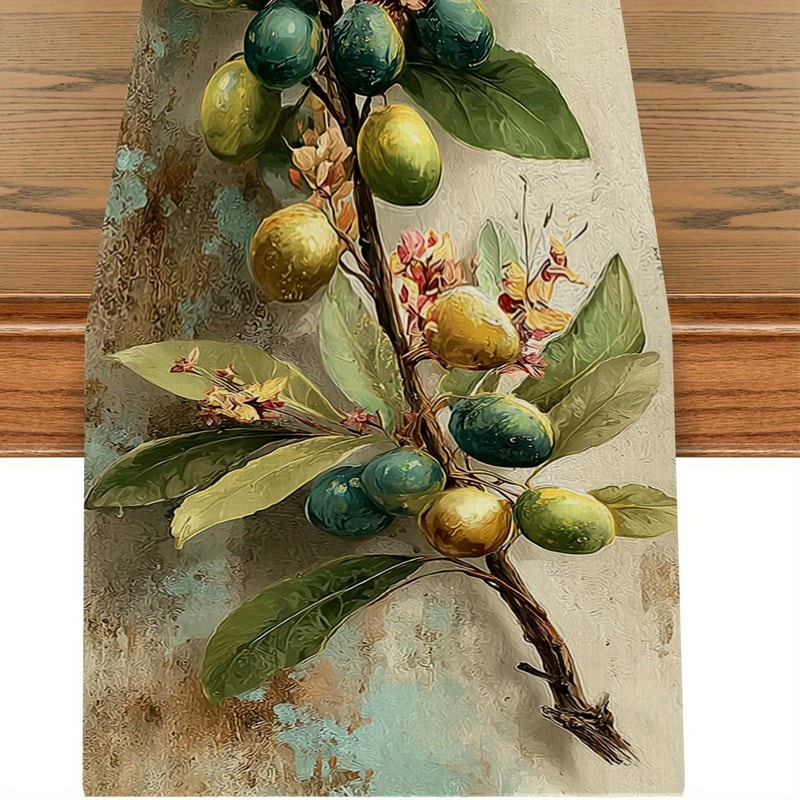 Vintage Olive Branch Wall Flag Retro Oil Painting Table Decor For Restaurants European BBs 0
