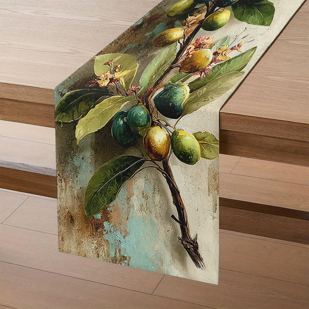 Vintage Olive Branch Wall Flag Retro Oil Painting Table Decor For Restaurants European BBs 2