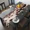 Rustic Farmhouse Linen Farmhouse Table Runner With Cowhide Print Table Runner Design 1
