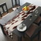 Rustic Farmhouse Linen Farmhouse Table Runner With Cowhide Print Table Runner Design 1
