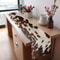 Rustic Farmhouse Linen Farmhouse Table Runner With Cowhide Print Table Runner Design 5
