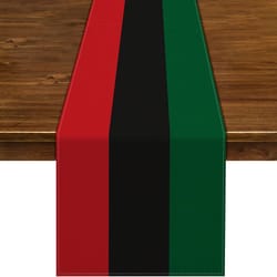 rustic linen black history month table runner juneteenth celebration dining table decor