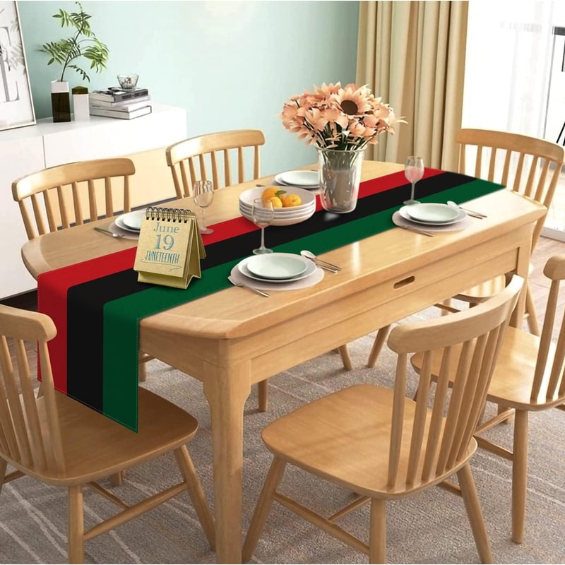 Rustic Linen Black History Month Table Runner Juneteenth Celebration Dining Table Decor 1