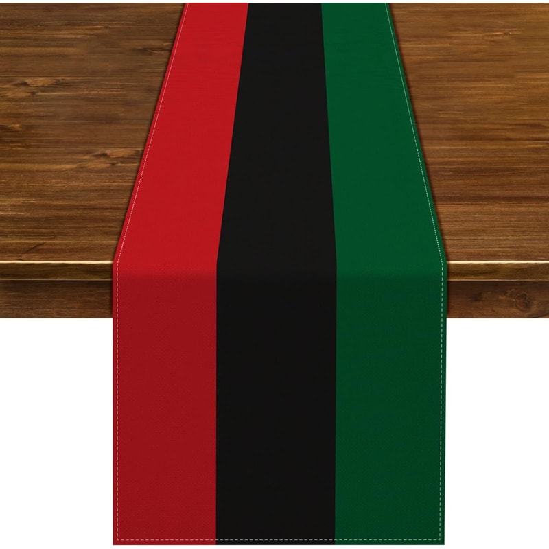 Rustic Linen Black History Month Table Runner Juneteenth Celebration Dining Table Decor 4