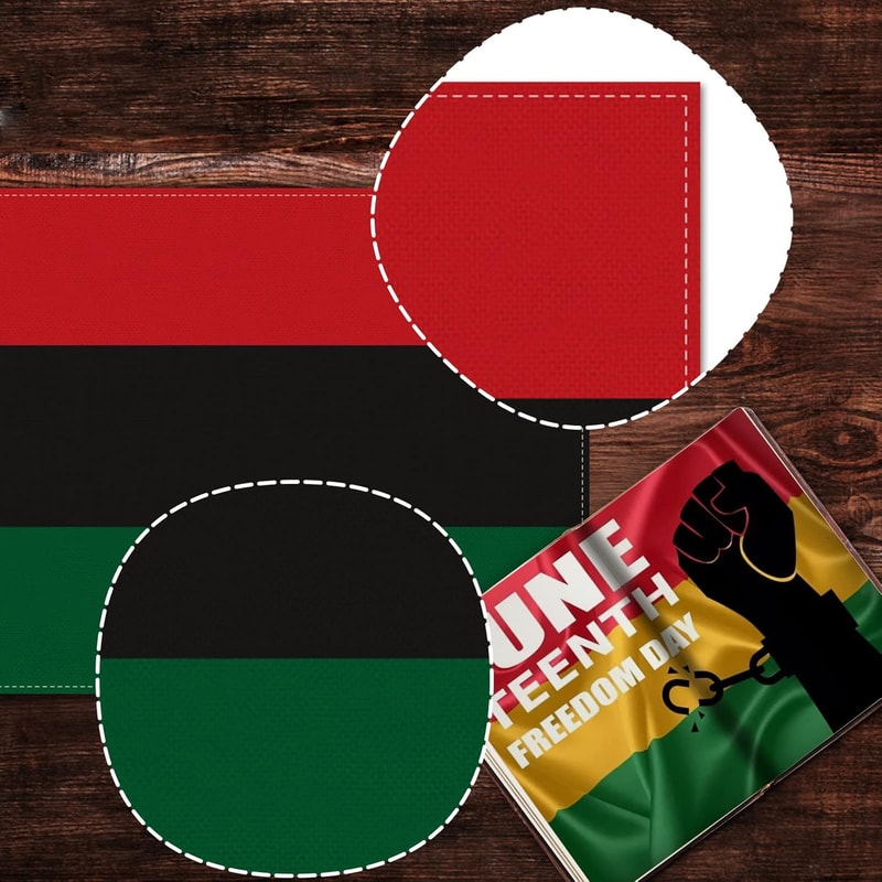 Rustic Linen Black History Month Table Runner Juneteenth Celebration Dining Table Decor 3