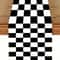 Black White Checkerboard Linen Table Runner for Dining Tables and Dresser Decor