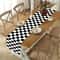 Black White Checkerboard Linen Table Runner for Dining Tables and Dresser Decor