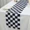 Black White Checkerboard Linen Table Runner for Dining Tables and Dresser Decor
