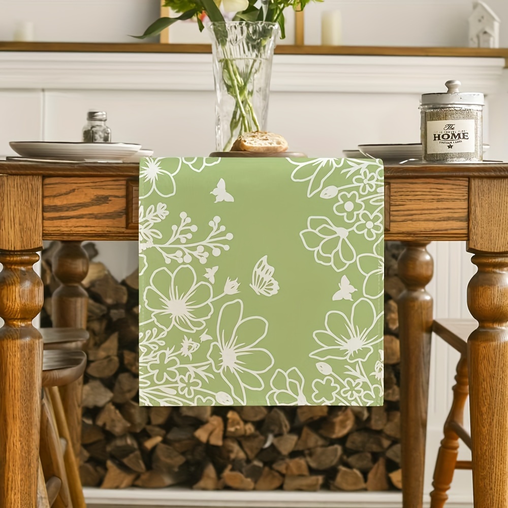Spring Floral Butterfly Table Runner Table Runner Decor For Dining Holiday 1