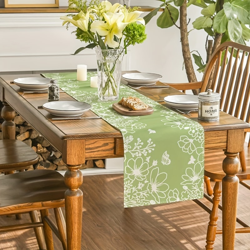 Spring Floral Butterfly Table Runner Table Runner Decor For Dining Holiday 2