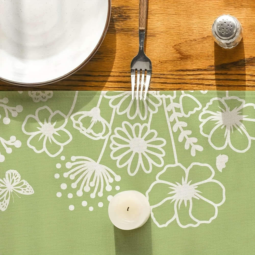 Spring Floral Butterfly Table Runner Table Runner Decor For Dining Holiday 3