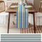Vintage Blue Yellow Linen Table Runner Farmhouse Striped Design For Dining Kitchen 5