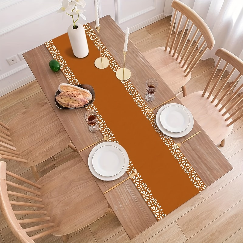 Mexican Table Runner With Dia De Los Muertos Floral Fiesta Decor 1