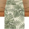 Green Leaf Linen Table Runner For Kitchen Dining Wedding Decor 0