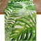 Green Leaf Linen Table Runner For Kitchen Dining Wedding Decor 5