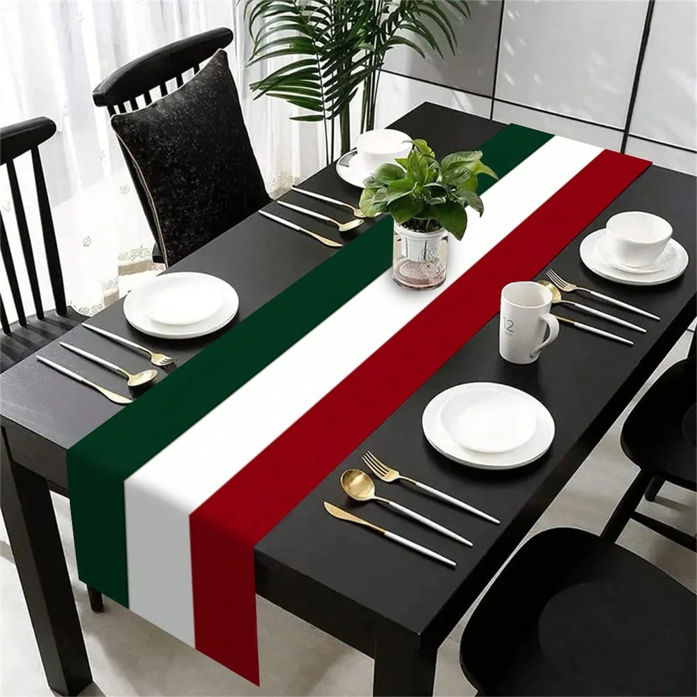 Classic Italian Striped Table Runner Tricolor Party Home Decor 1