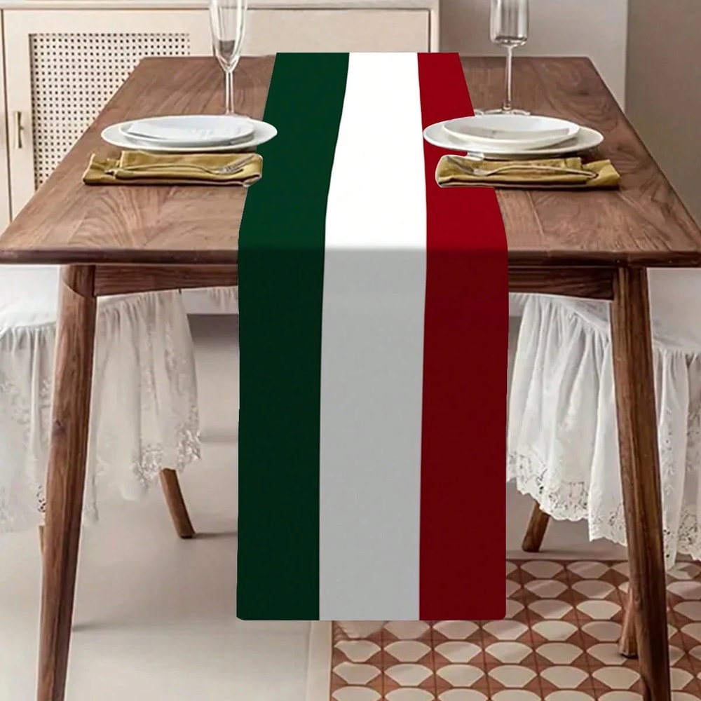 Classic Italian Striped Table Runner Tricolor Party Home Decor 3