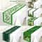 Premium Green Clover St Patricks Day Table Runner Shamrock Table Decor for Holiday & Spring Dining