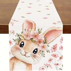 cute bunny easter table runner for spring parties and farmhouse dining decor