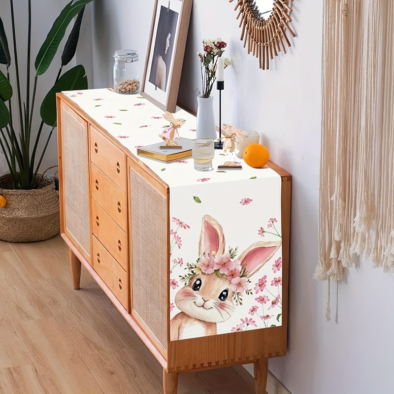 Cute Bunny Easter Table Runner For Spring Parties And Farmhouse Dining Decor 4