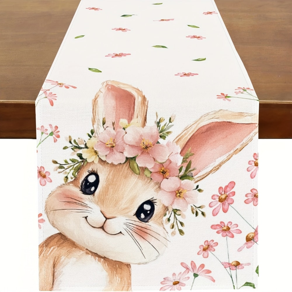 Cute Bunny Easter Table Runner For Spring Parties And Farmhouse Dining Decor 5
