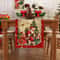 Vintage Christmas Table Runner with Santa Classic Red & Green Holiday Dining Decor