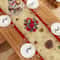 Vintage Christmas Table Runner with Santa Classic Red & Green Holiday Dining Decor